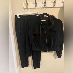 Lola & Sophie sweats pants and‎ crop jacket with hood pants are size S jacket XS
